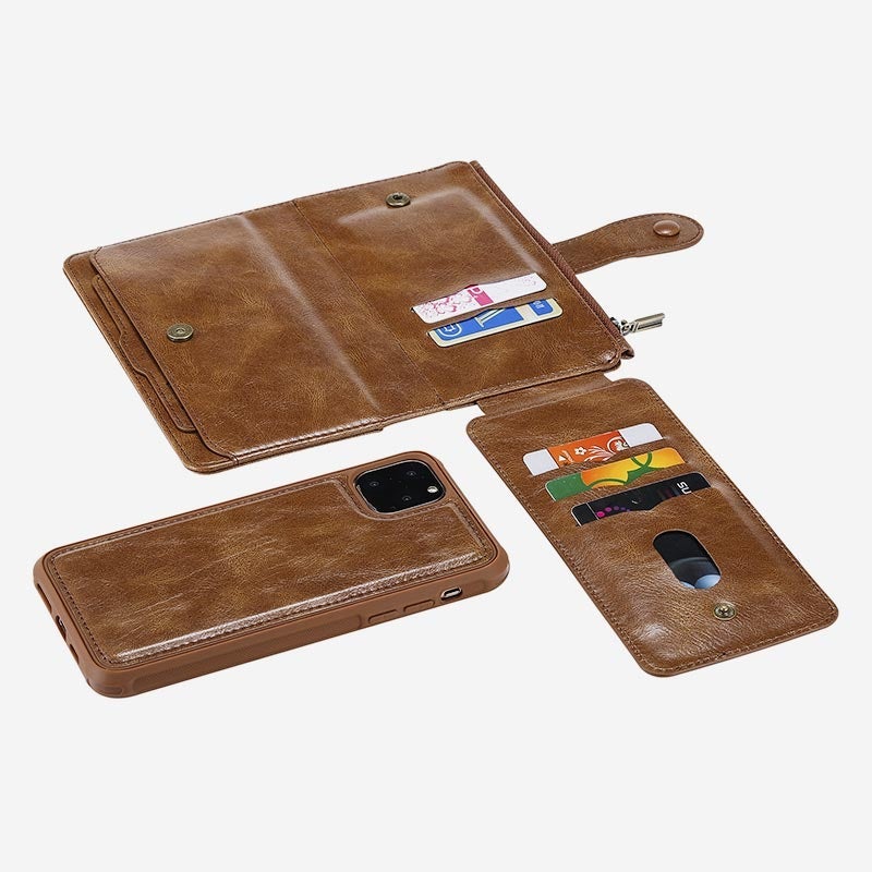 Vintagre Magnetic Detachable Phone Wallet Case for iPhone-popmoca-Phone Case Wallet 