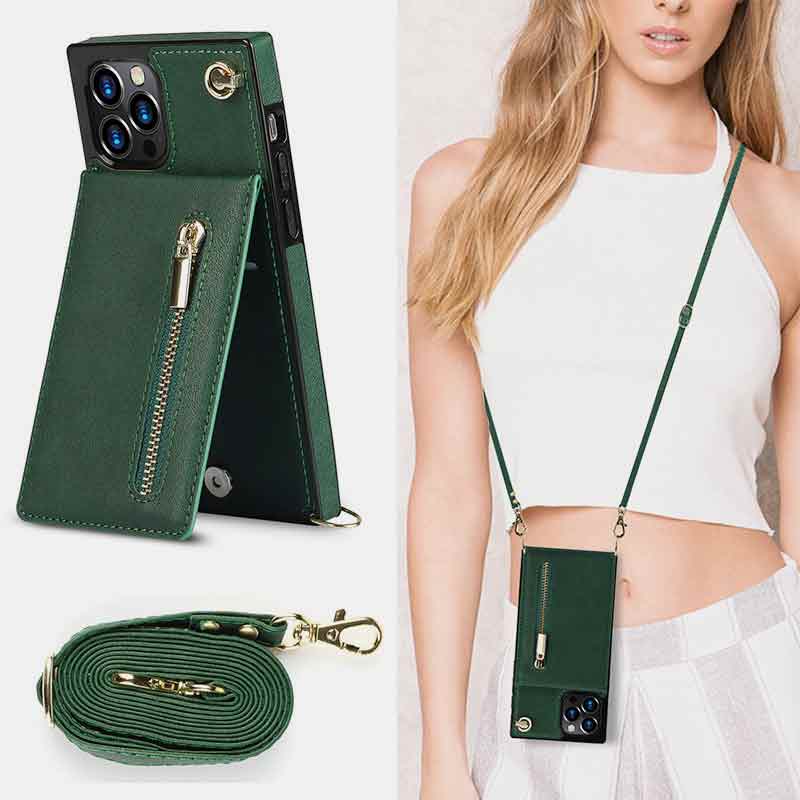 Functional Crossbody Phone Case Wallet with Card Holder For iPhone