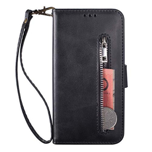 Solid Color Multi-Card Slots Phone Wallet Case with Wrist Strap for Samsung Z Fold 3