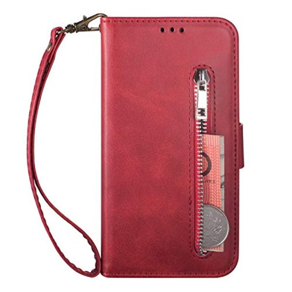 Solid Color Multi-Card Slots Phone Wallet Case with Wrist Strap for Samsung Z Fold 3