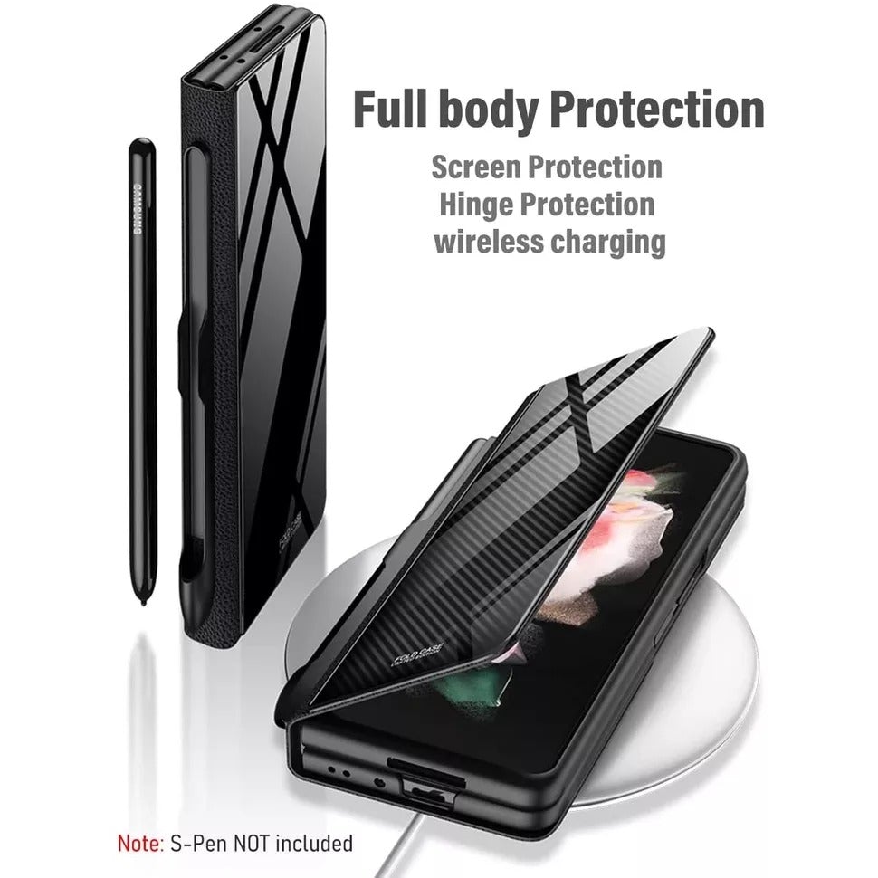 Samsung Galaxy Z Fold 3 Full Body Cover Hinge Protection Case with S Pen Slot-popmoca-Mobile Phone Cases 