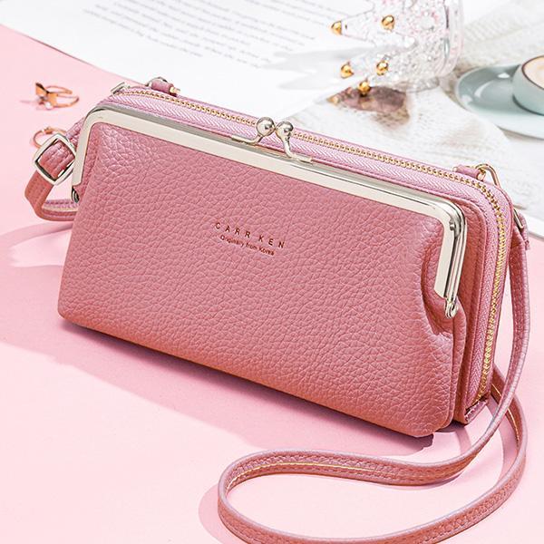Kiss Lock Coin Purse, Women's Stylish Zipper Small Wallet With Multi Card  Slots Artificial Leather Small Storage Bag With Wristlet