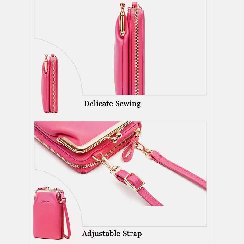 Multifunctional Large Capacity Kiss-Lock Phone Bag - popmoca