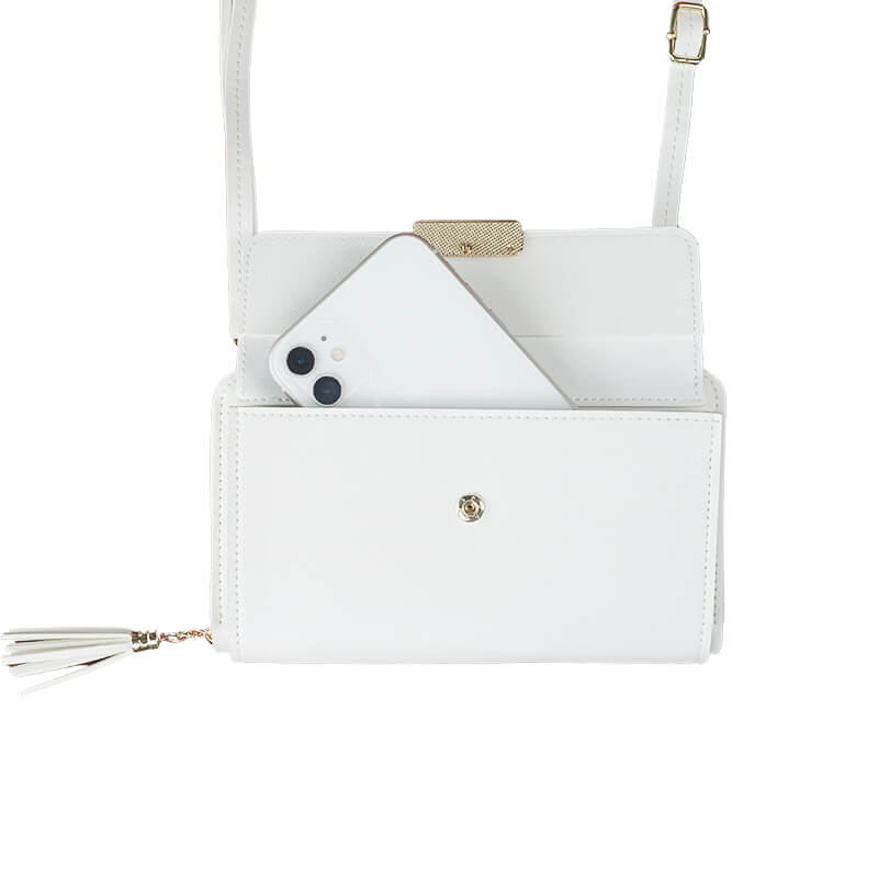 Mia Anti RFID Theft Crossbody Phone Bag Cell Phone Wallet Purse Light Lavender and Pearl White-popmoca-Crossbody Phone Bags 