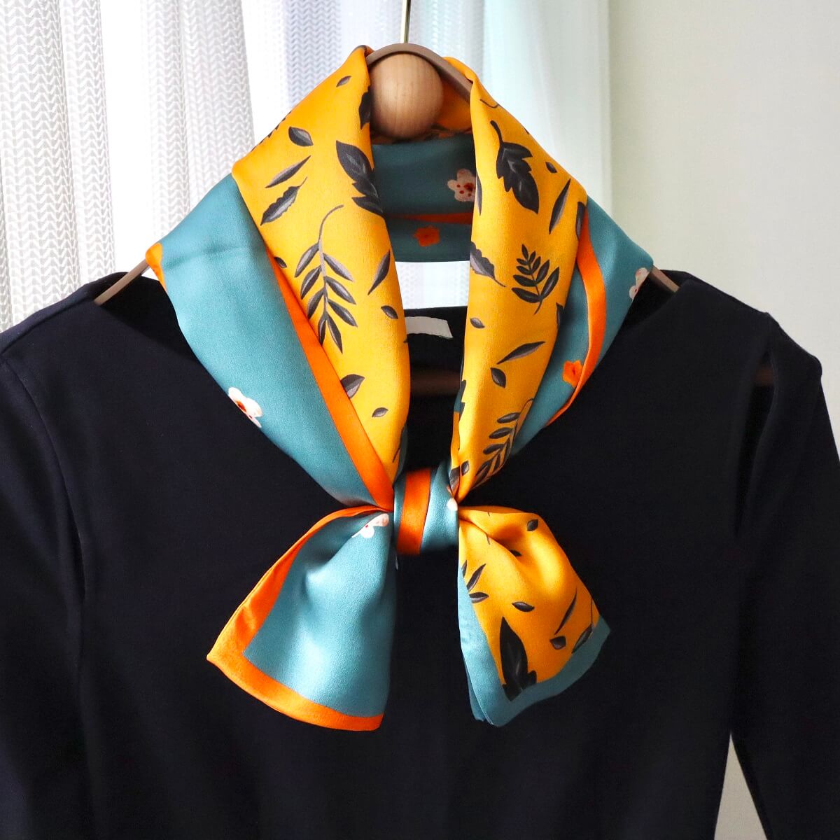Silk Scarf- Golden-popmoca-silk scarf 