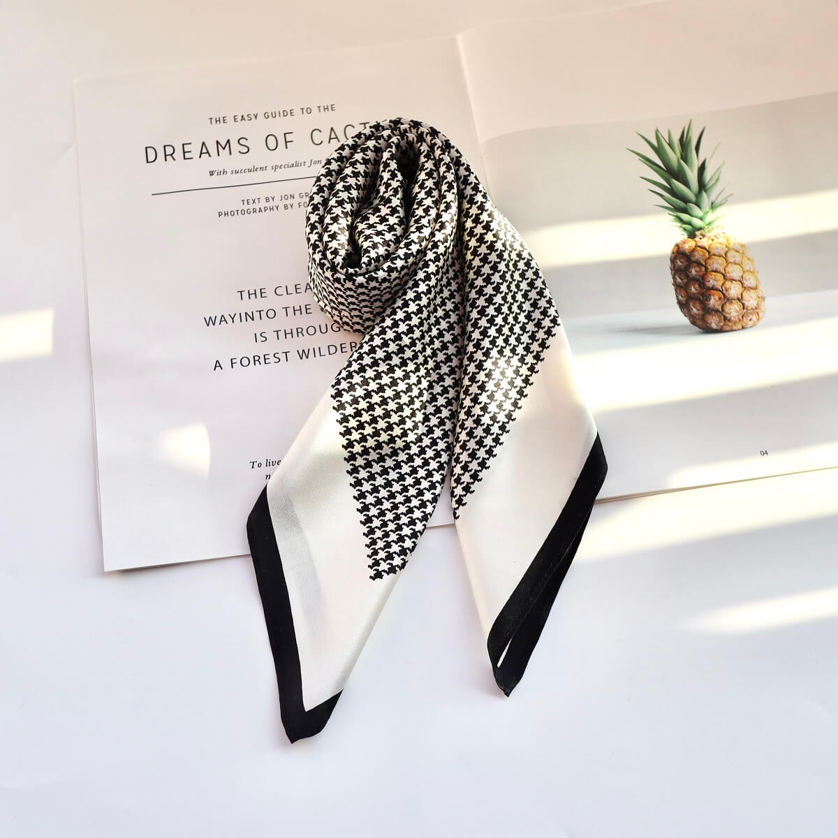 Silk Scarf- Plaid-popmoca-silk scarf 