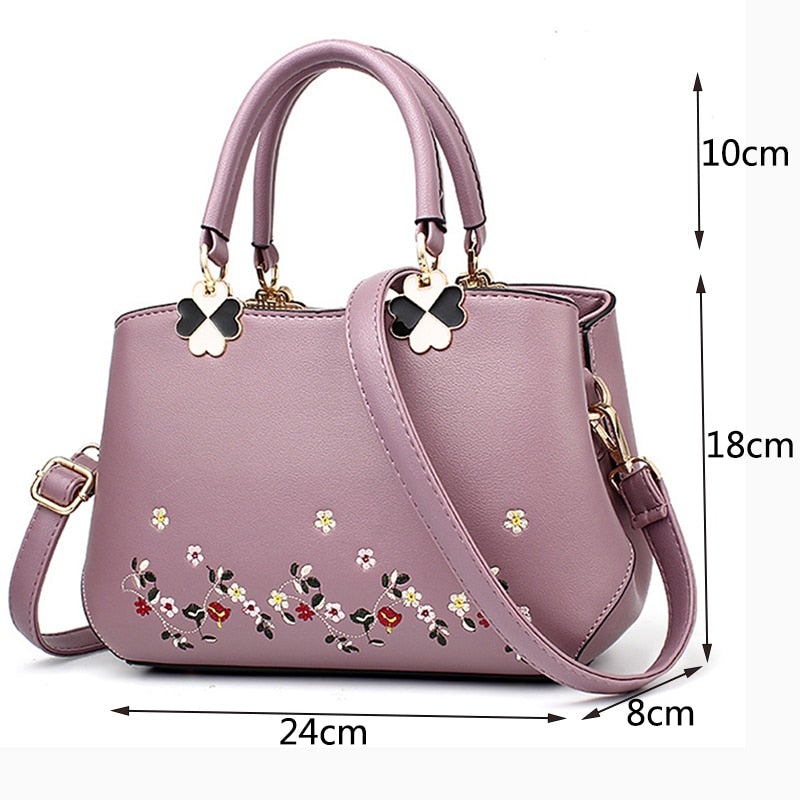 Women Embroidery Flower Handbag Crossbody Bags Totes-popmoca-Handbags 