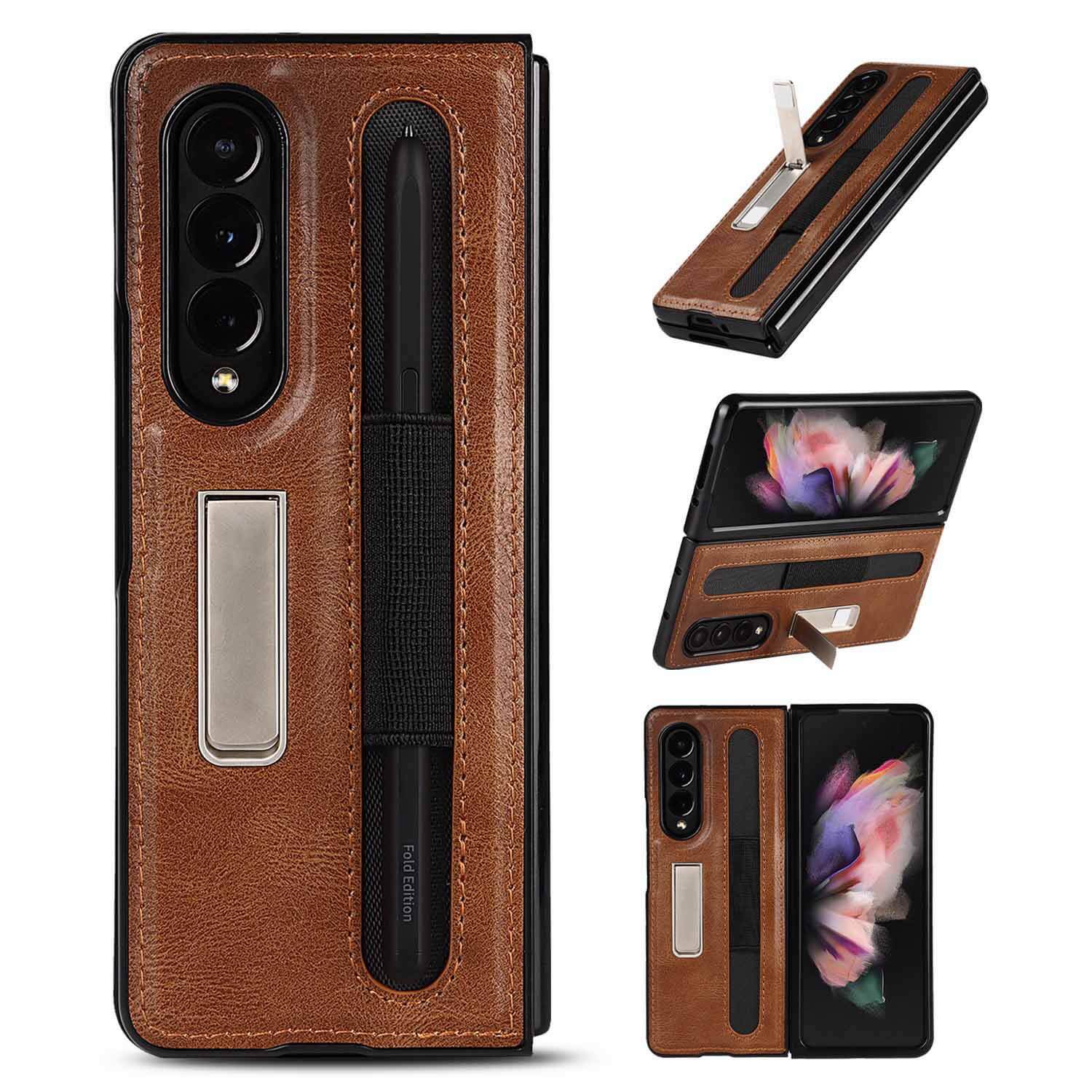 Samsung Galaxy Z Fold 3 Phone Case with S Pen Slot and Kickstand (S-Pen is not Included)