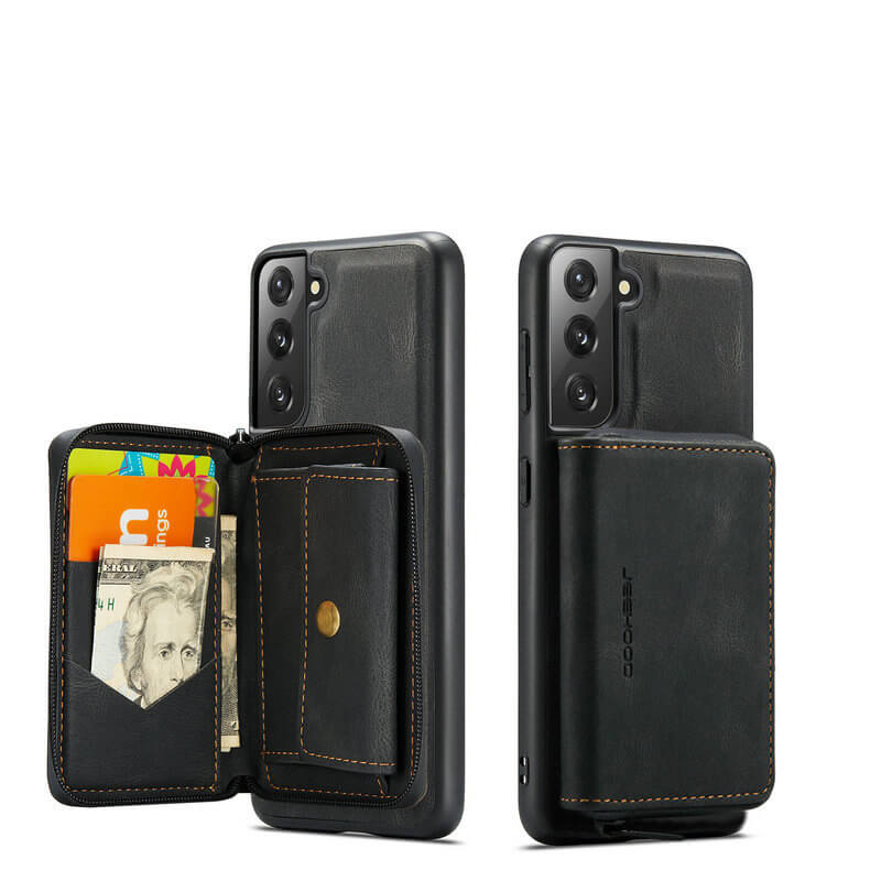 Samsung Galaxy S22, S22Plus, S22 Ultra Detachable Magnetic Protective Phone Wallet Case with Card Holder