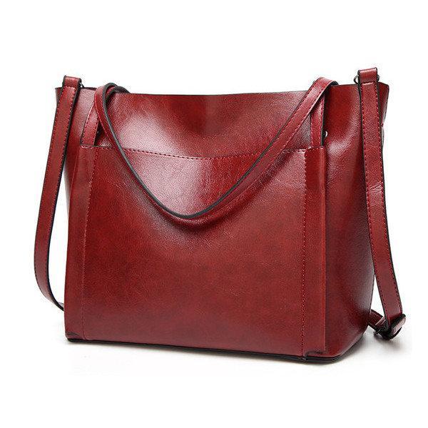 Women Vintage Leather Handbags Retro Shoulder Bag Tote Bag - popmoca