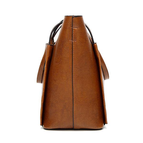 Women Vintage Leather Handbags Retro Shoulder Bag Tote Bag-popmoca-Shopping Totes 